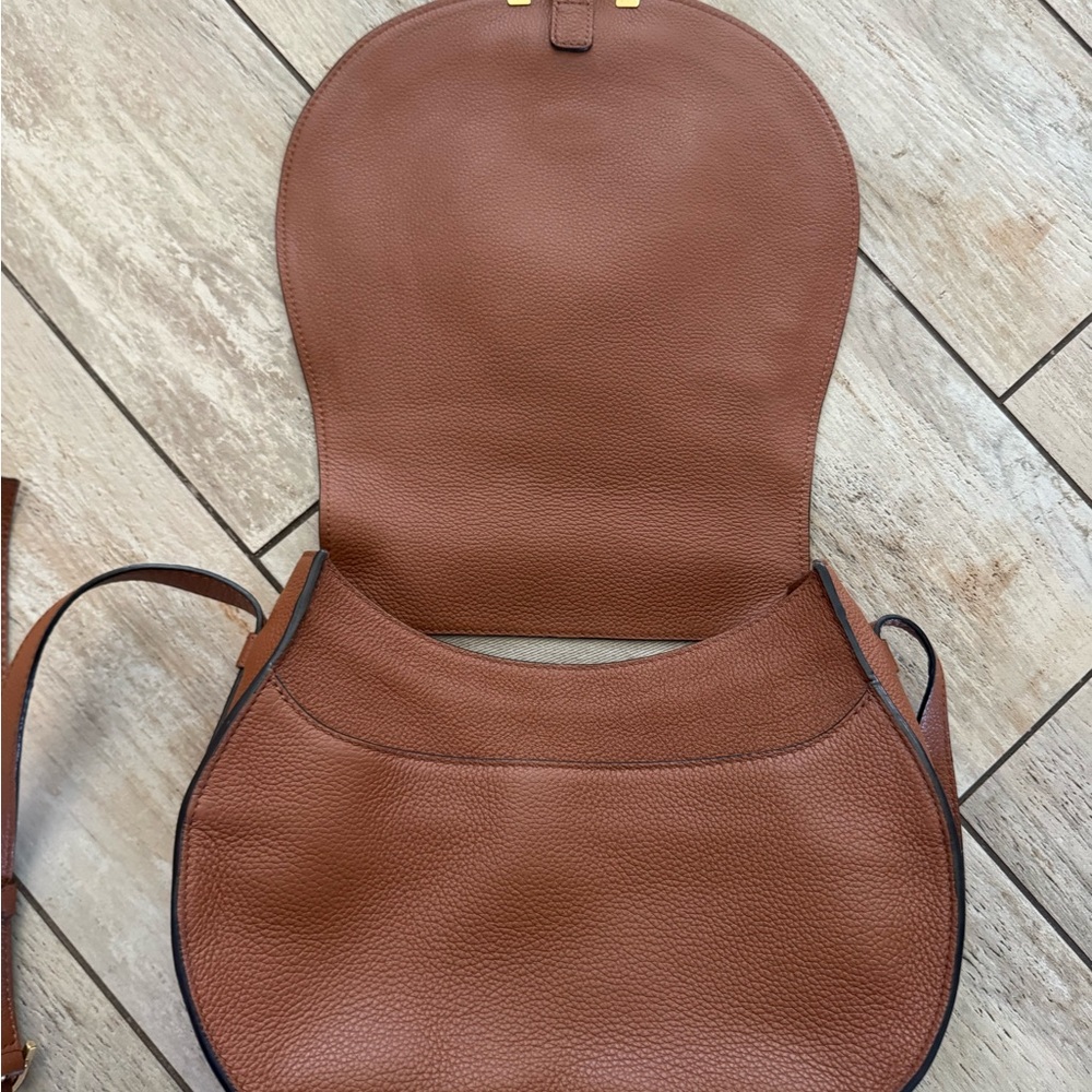 Chloe Marcie Saddle Bag in Grained Leather - Picture 5 of 14